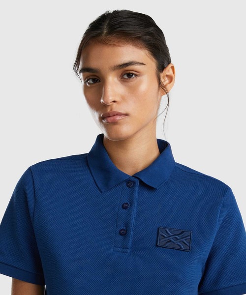 [BENETTON (UNITED COLORS OF BENETTON)] рубашка-поло с коротким рукавом LARGE темно-синий женский 