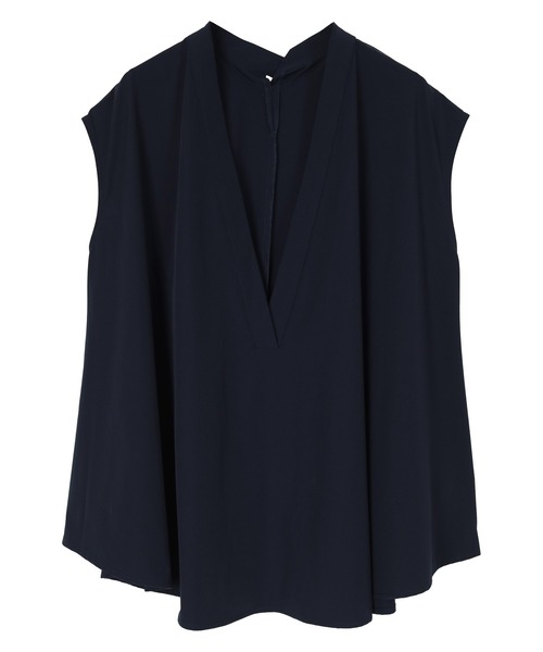 ブラウス シャツ back deep Vneck pullover(バックディープVネックプルオーバー) レディース ディープVネックボウタイブラウス【メール便可／100】 | ur's