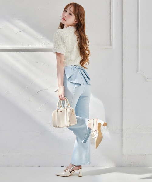 NICE CLAUP♡バックリボンデニムパンツ セール】バックリボンデニムパンツ（デニムパンツ）｜one after