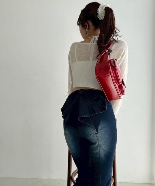 NICE CLAUP♡バックリボンデニムパンツ セール】バックリボンデニムパンツ（デニムパンツ）｜one after