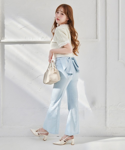 NICE CLAUP♡バックリボンデニムパンツ one after another NICE CLAUP ジーンズ デニム デニムパンツ