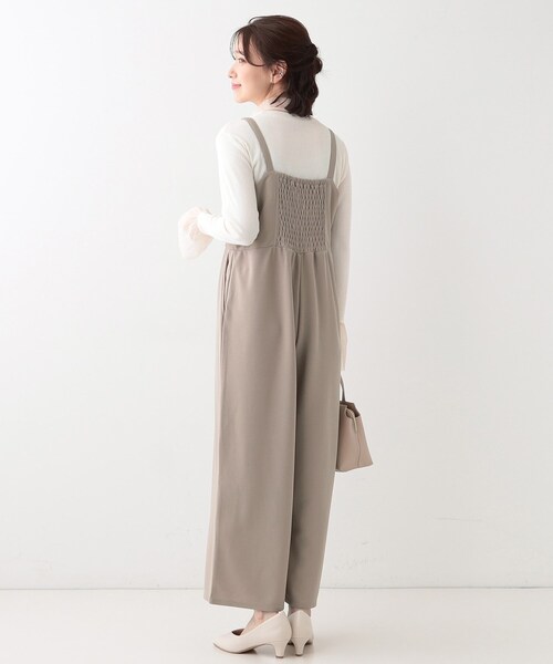 美品　atelier emau アトリエエマウ　リボンサロペット　カーキ 美品 atelier emau アトリエエマウ リボンサロペット カーキ