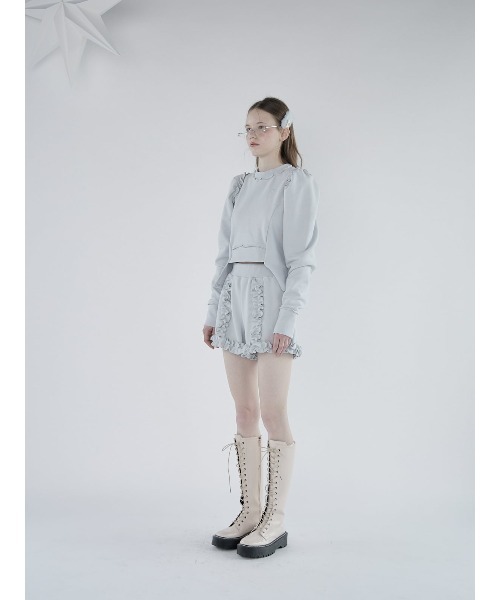 lilLilly スウェットフリルショートパンツ GLAY lilLilly パンツ フリルスウェットショートパンツ「セットアップ