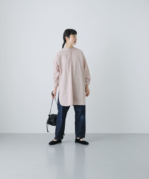 かぐれ　ピンク　コットンシルクチュニックシャツ カグレ かぐれ コットンシルクチュニックシャツ （PINK