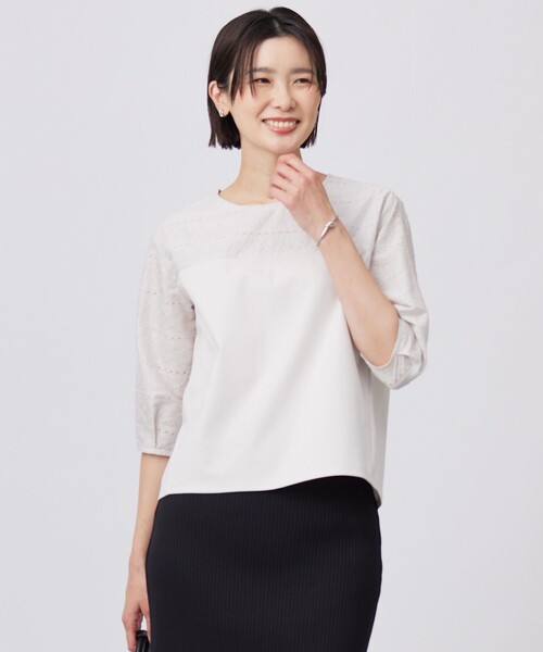 tシャツ 「洗える」スムースジャージー 刺繍 カットソー レディース tシャツ 「洗える」スムースジャージー 刺繍 カットソー