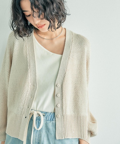 LEPSIM（レプシィム） カーディガン 5ゲージカノコライクVネック