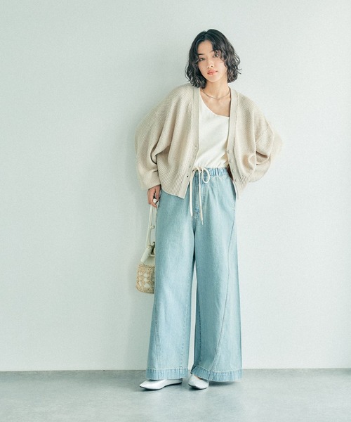 LEPSIM（レプシィム） カーディガン 5ゲージカノコライクVネック