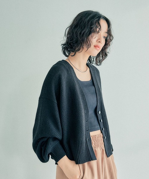 LEPSIM（レプシィム） カーディガン 5ゲージカノコライクVネック