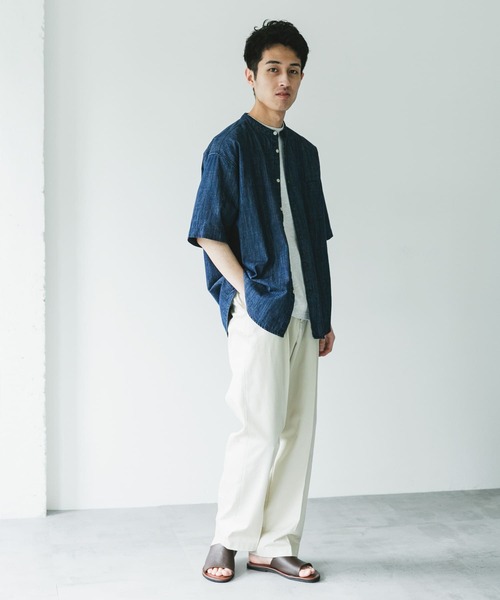 URBAN RESEARCH DOORS シャツ リネン混 デニムバンドショート