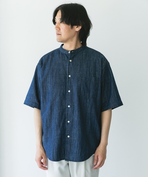 URBAN RESEARCH DOORS シャツ リネン混 デニムバンドショート