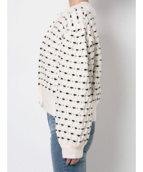 「CALNAMUR」 ニットカーディガン FREE ブルー レディース_画像3