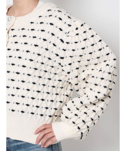 「CALNAMUR」 ニットカーディガン FREE ブルー レディース_画像6