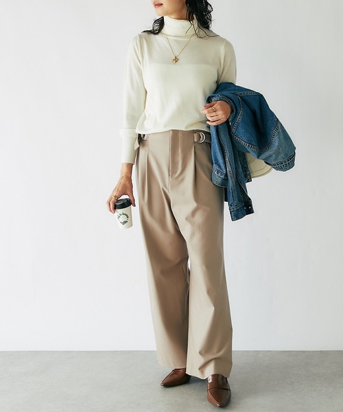 「RIVE DROITE」 タートルネックニット FREE オフホワイト レディース_画像2