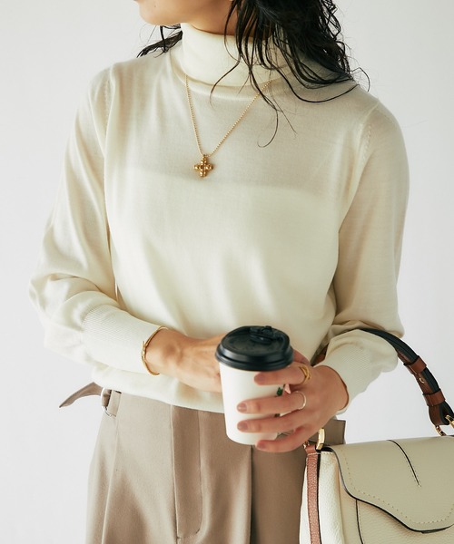 「RIVE DROITE」 タートルネックニット FREE オフホワイト レディース_画像5