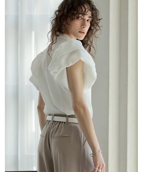 ブラウス シャツ 「on:nue」シャイニーシアーシャツ/2025 SS COLLECTION レディース on:nue】シャイニーシアーシャツ/2025 SS COLLECTION（シャツ