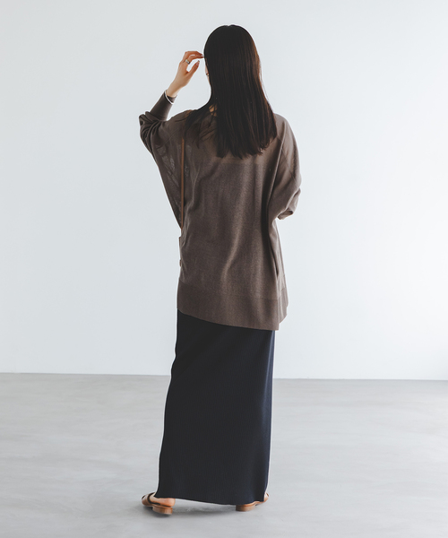 NOBLE カーディガン 「WEB限定追加」「洗える」18Gシアー