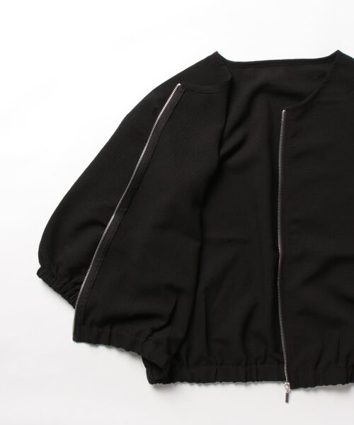 「INTERPLANET」 ジップアップブルゾン FREE ブラック レディース_画像2