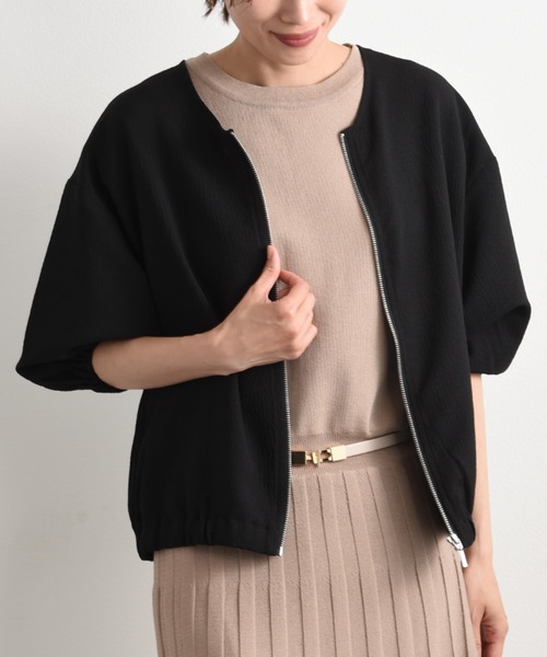 「INTERPLANET」 ジップアップブルゾン FREE ブラック レディース_画像4