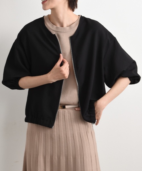 「INTERPLANET」 ジップアップブルゾン FREE ブラック レディース_画像8