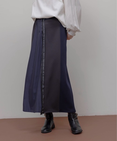 ★【新品】エイミーロウ ロゴテープジップボンディングスカート 今季新作 大人気★ Eimee Law（エイミーロウ）の「ロゴテープ ジップボンディング