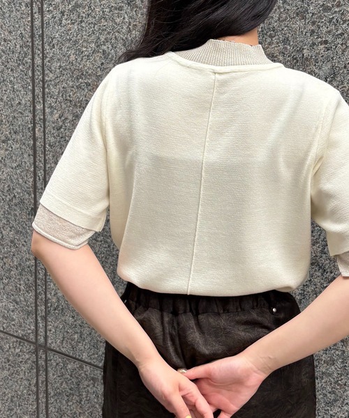 &g'aime ニット セーター 「＆g'aime」ラメレイヤードニット