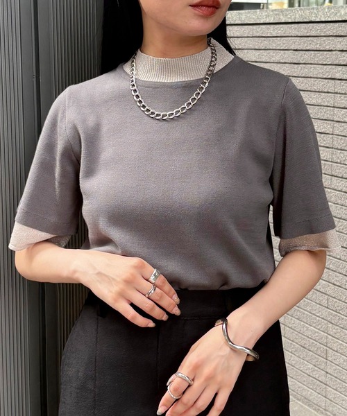 ニット セーター 「＆g'aime」ラメレイヤードニット　Glitter Layer Knit レディース &g'aime ニット セーター 「＆g'aime」ラメレイヤードニット
