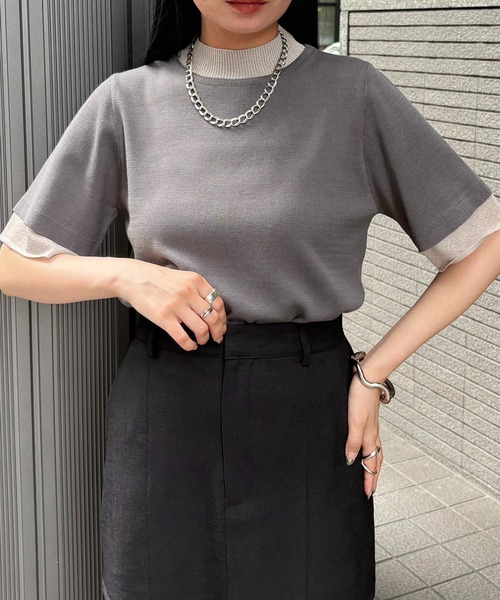ニット セーター 「＆g'aime」ラメレイヤードニット　Glitter Layer Knit レディース &g'aime ニット セーター 「＆g'aime」ラメレイヤードニット