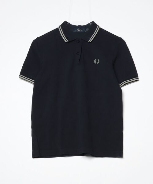 「FRED PERRY」 半袖ポロシャツ 8 ネイビー レディース