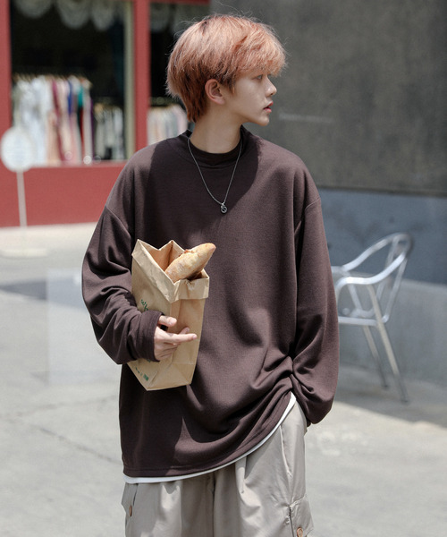 「neos」 「ACQUIESCE」長袖Tシャツ MEDIUM ブルーグレー メンズ