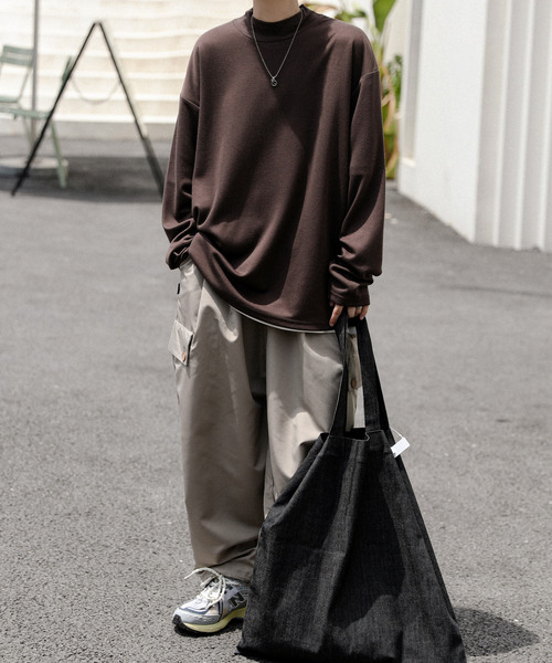 「neos」 「ACQUIESCE」長袖Tシャツ MEDIUM ブルーグレー メンズ