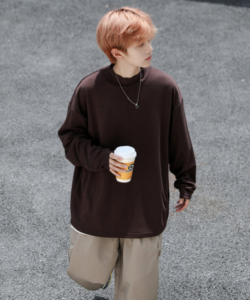 「neos」 「ACQUIESCE」長袖Tシャツ MEDIUM ブルーグレー メンズ