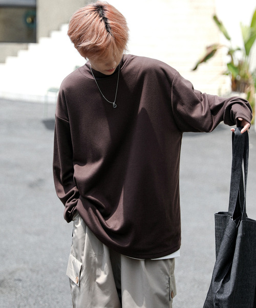 「neos」 「ACQUIESCE」長袖Tシャツ MEDIUM ブルーグレー メンズ