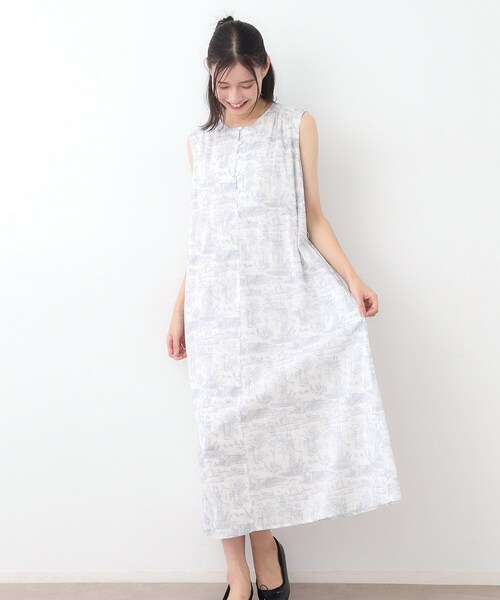 LAURA ASHLEY ノースリーブロングワンピース コットン生地 LAURA ASHLEY ノースリーブロングワンピース おしゃれ サイズ9