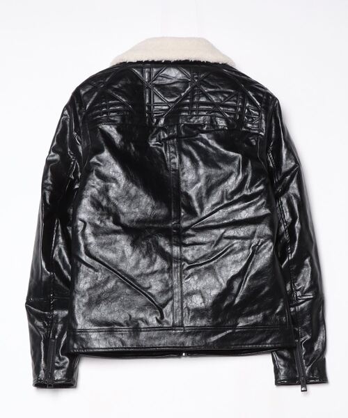 GUESS ムートンジャケット ムートンコート PU Leather Quilting