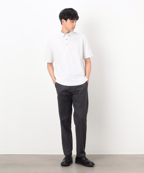 「COMME CA COMMUNE」 半袖ポロシャツ LARGE ブルー メンズ_画像2