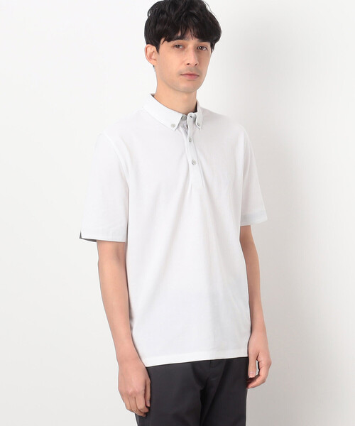 「COMME CA COMMUNE」 半袖ポロシャツ LARGE ブルー メンズ_画像3