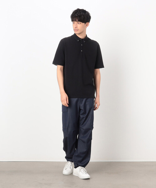 「COMME CA COMMUNE」 半袖ポロシャツ LARGE ブルー メンズ_画像6