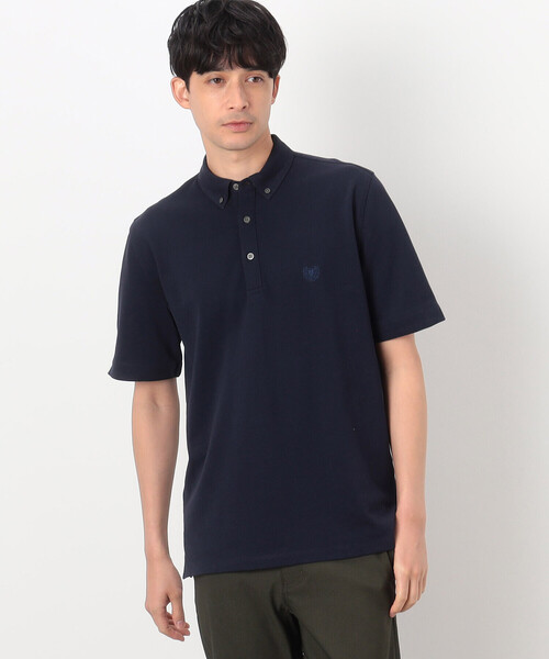 「COMME CA COMMUNE」 半袖ポロシャツ LARGE ブルー メンズ_画像9