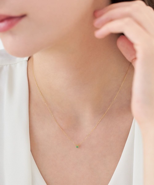 4℃（ヨンドシー） ネックレス 「5月誕生石」 K10イエローゴールド 一粒