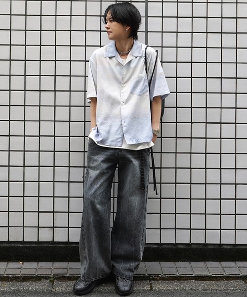 「WYM LIDNM」 半袖シャツ L レッド メンズ_画像5