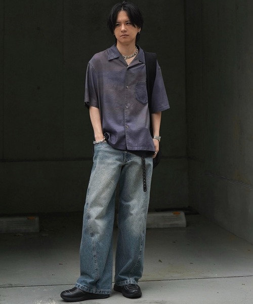 「WYM LIDNM」 半袖シャツ L レッド メンズ_画像6