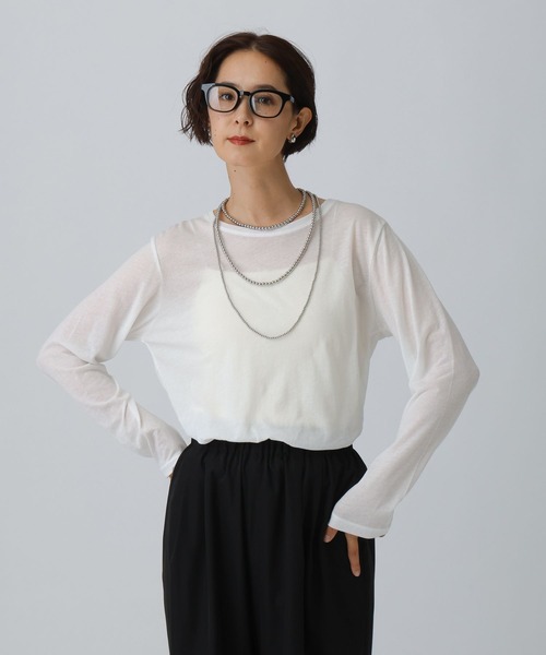 LEPSIM（レプシィム） tシャツ シアーメランジ長袖T 582469 レディース