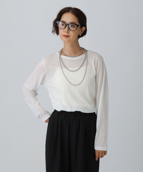 LEPSIM（レプシィム） tシャツ シアーメランジ長袖T 582469 レディース