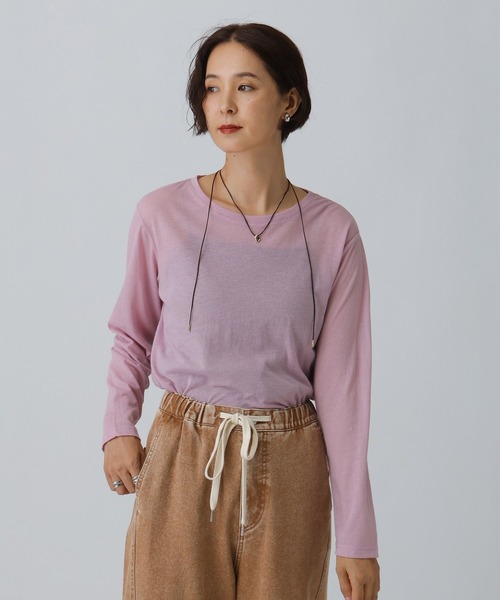 LEPSIM（レプシィム） tシャツ シアーメランジ長袖T 582469 レディース