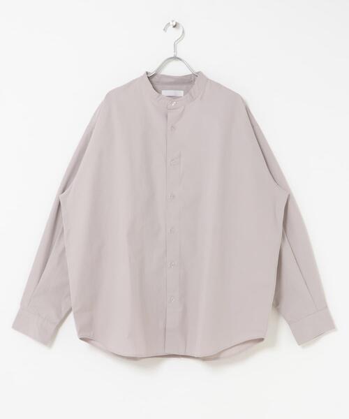 OUTIL ウティ コットン ロングスリーブ バスクシャツ ライトグレー