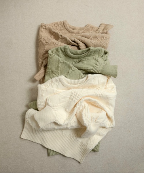 lawgy ニット sleeve removal knit lawgy（ラウジー） ニット セーター pattern rhombus volume sleeve