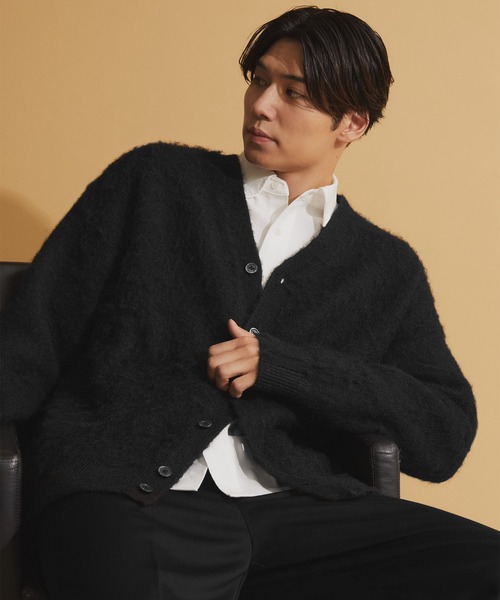 NEOL カーディガン 「NEOL」Wool Blend Mohair Touch Vneck Cardigan 