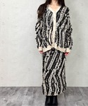 カーディガン MIXフリンジニットカーディガン...の詳細画像2