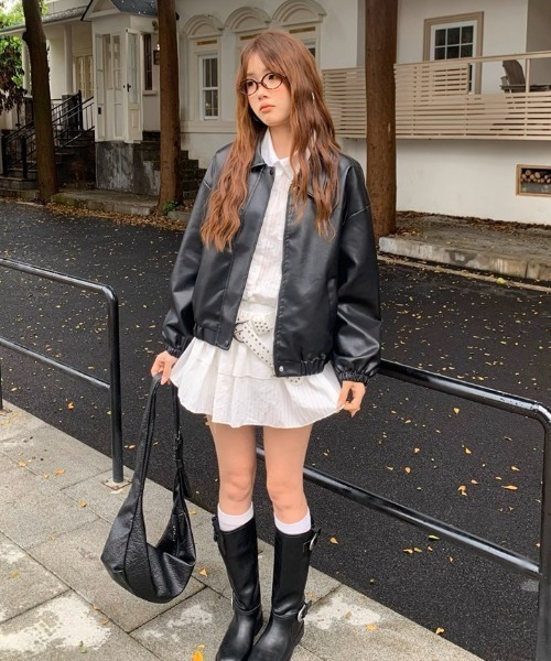 KOM（ドットコム） レザージャケット ライダース A'GEM/9 × 「.KOM