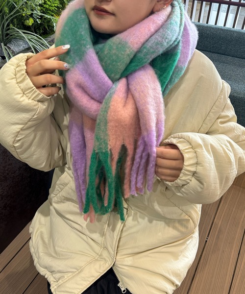 kutir（クティール） マフラー ストール kutirlune／カラフルチェック